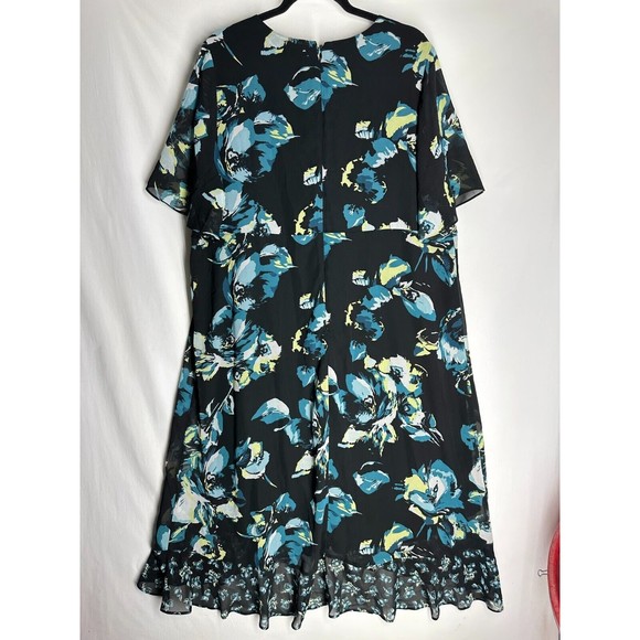 Catherines Wrap Style Floral Print Summer Dress Fully Lined Size 22W - Picture 2 of 7